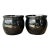 Vintage Ceramic Planters in Black Over Green Glaze - Set of 2 For Sale