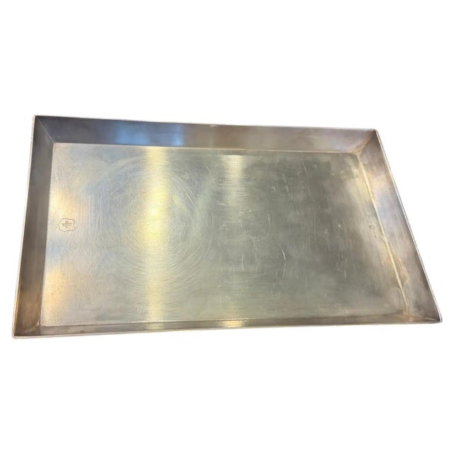 This exceptional mid-century modern vide-poche or trinket tray epitomizes the clean, geometric elegance of 1950s Italian...