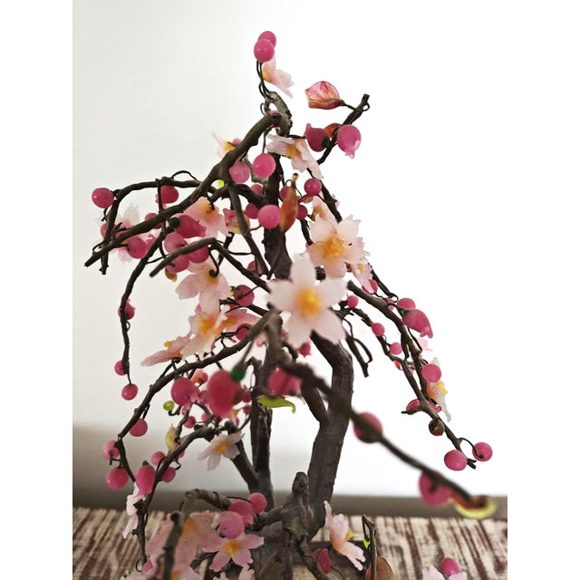 1950s Cherry Blossem Rose Quartz Sakura Bonsai Tree For Sale - Image 6 of 8