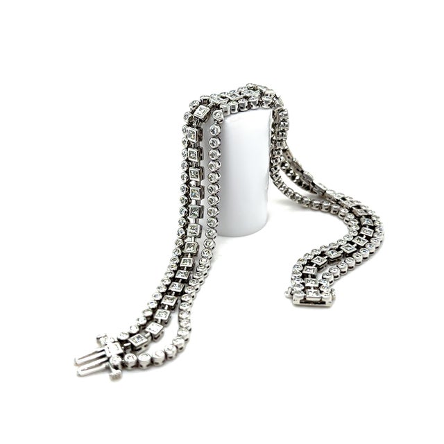 18ct White Gold Diamond Tennis Bracelet 5.52ct 29.0g For Sale - Image 6 of 7