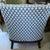 Wood Mid Century Queen Anne Style Modified Wing Back Chair in Ikat Upholstery For Sale - Image 7 of 9