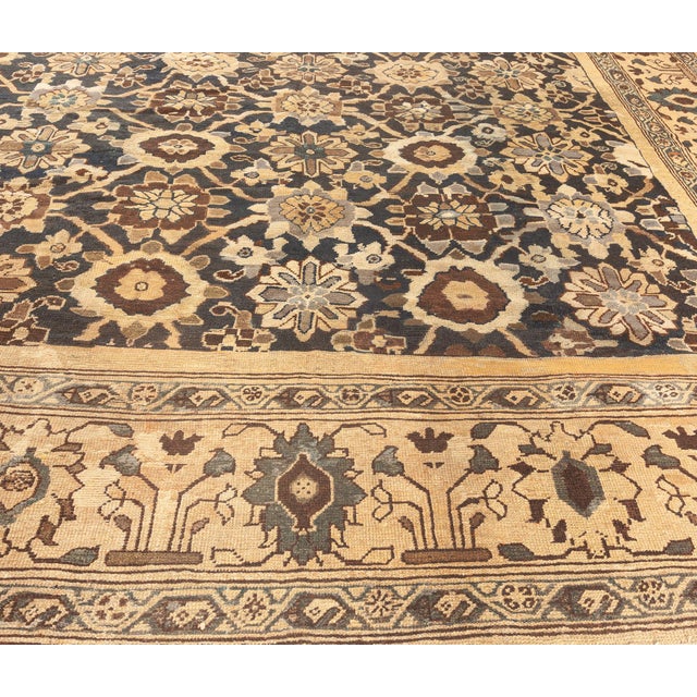 Antique Persian Sultanabad Botanic Hand Knotted Wool Rug For Sale - Image 4 of 9