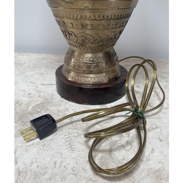 19th Century Anglo-Indian Brass Canister Converted to a Table Lamp For Sale - Image 12 of 12