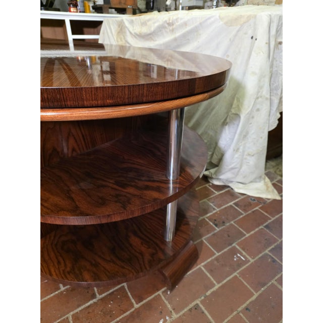 Brown Art Deco Maeterlynck Desk in Indian Rosewood, Belgium, 1930s For Sale - Image 8 of 11