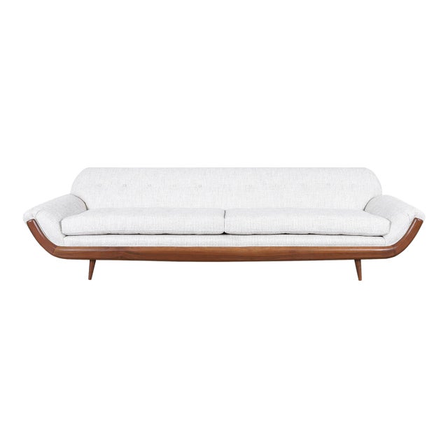 Mid-Century Modern Walnut “Gondola” Sofa After Adrian Pearsall, 1960s For Sale
