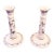 Set of 2 Lenox L' Chaim Sabbath Candlesticks Ivory Porcelain 24k Gold For Sale