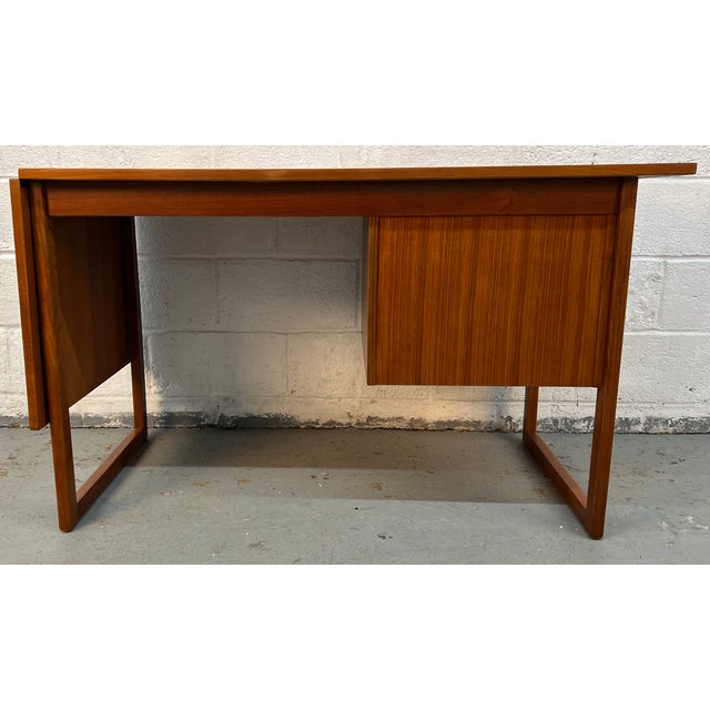 Mid-Century Modern Danish Extending Drop-Leaf Teak Desk For Sale - Image 9 of 17