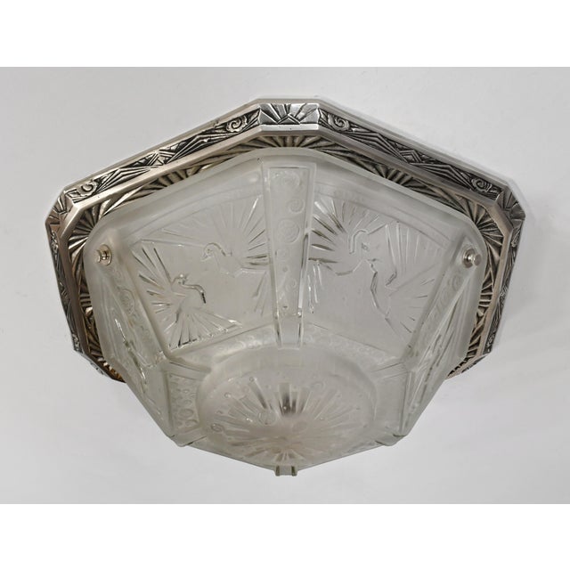 Muller Frères 1930s French Art Deco Flush Mount by Muller Freres France - 2 Available For Sale - Image 4 of 14