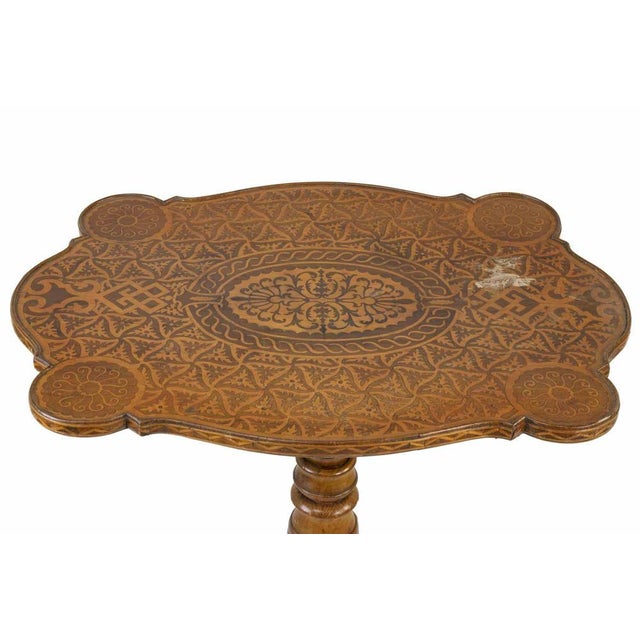 19th Century Maple Coffee Table with Walnut Inlays, Italy For Sale - Image 3 of 9