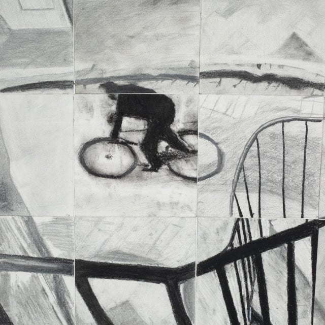 Mosaic Charcoal Artwork, Study of Henri Cartier-Bresson’s Hyeres France 1950-1970 For Sale - Image 4 of 5