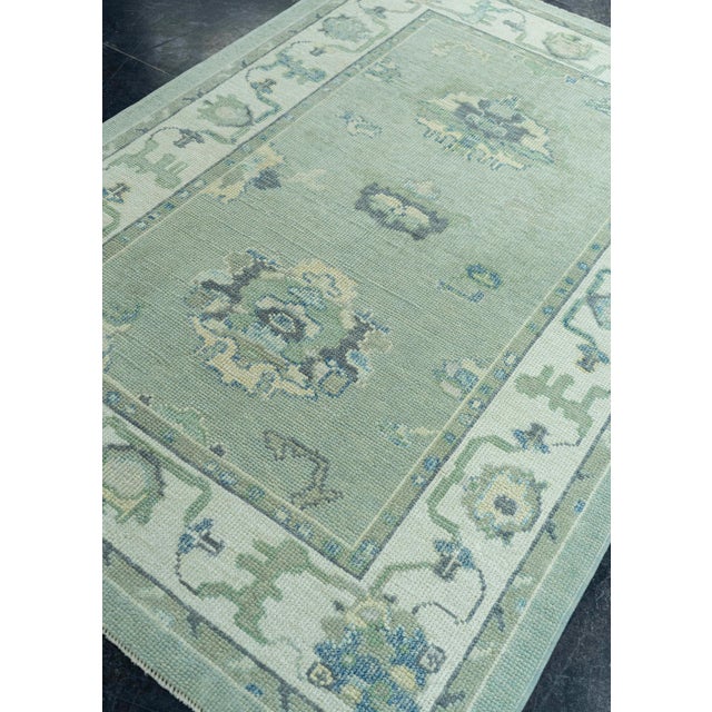 Turkish Turkish Oushak Rug 4'3" x 6'1" #19166 For Sale - Image 3 of 8