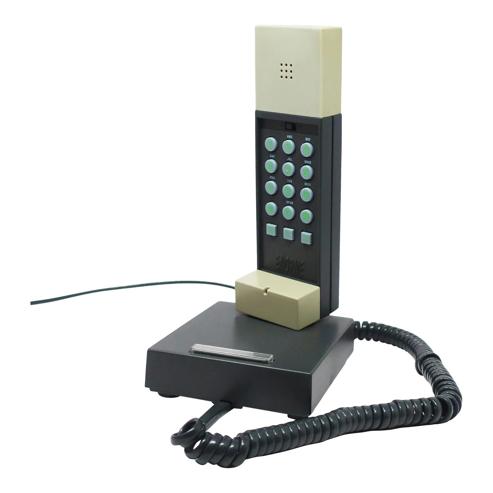 1986 Gray and Black Enorme Telephone by Ettore Sottsass for Enorme ...