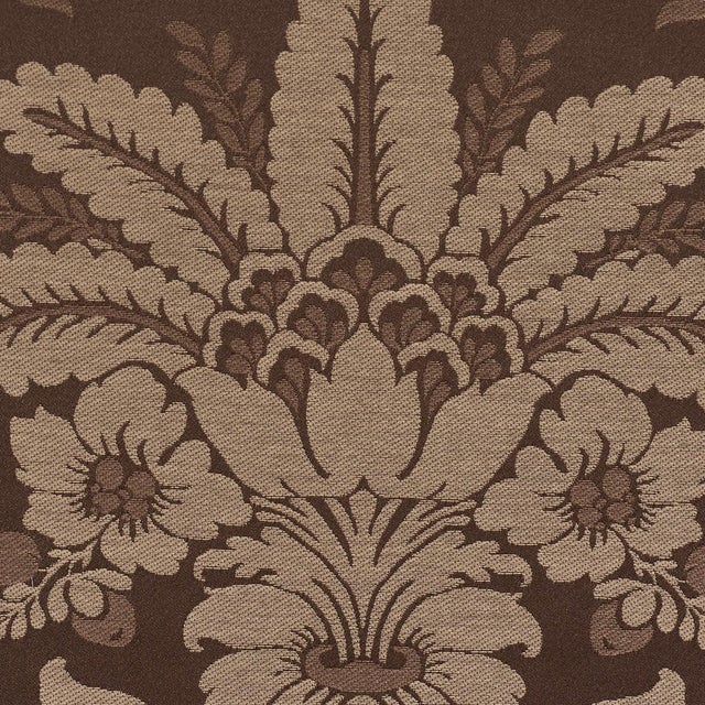 Schumacher Schumacher Kennedy Damask Fabric In Brown For Sale - Image 4 of 5