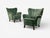 Ilmari Lappalainen, Asko, Finnish Mid-Century Modern, "Laila" Lounge Chairs, Beech, Green Fabric, Finland, 1950s Pair of...