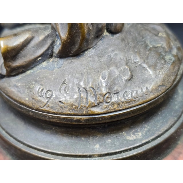 Late 20th Century Vintage French Bronze Sculpture of Psyche by Auguste Moreau For Sale - Image 12 of 12