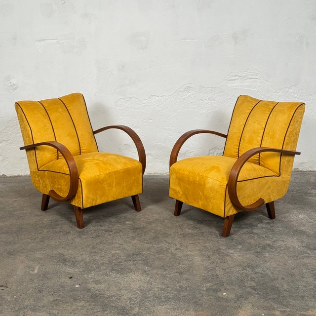 Art Deco Chairs by Jindřich Halabala for Up Závody, 1930s, Set of 2 For Sale - Image 11 of 13