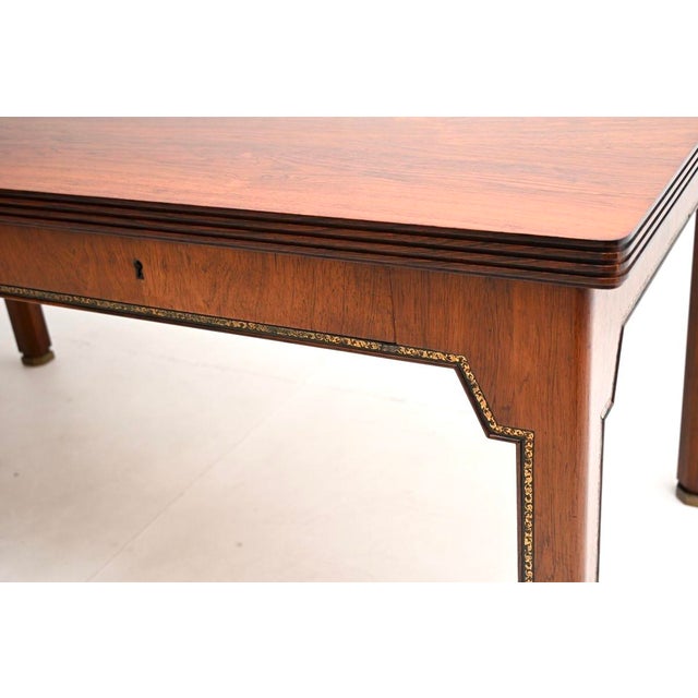 Vintage Danish Desk with Leather Trim, 1930s For Sale - Image 9 of 11