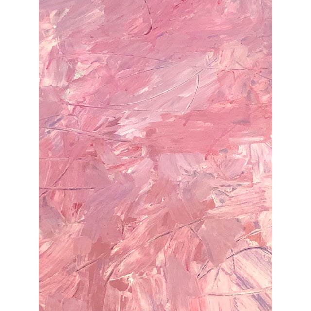 A peaceful yet cheerful observation of pink, applied in a gestural manner, with texture. A completely unique and original...