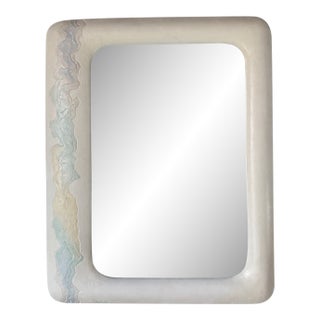 1980's Lee Reynolds Postmodern Minimalist Composite Wall Mirror For Sale