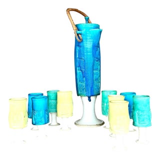Vintage Mid-Century Modern Studio Pottery Pitcher Set- 11 Pieces For Sale