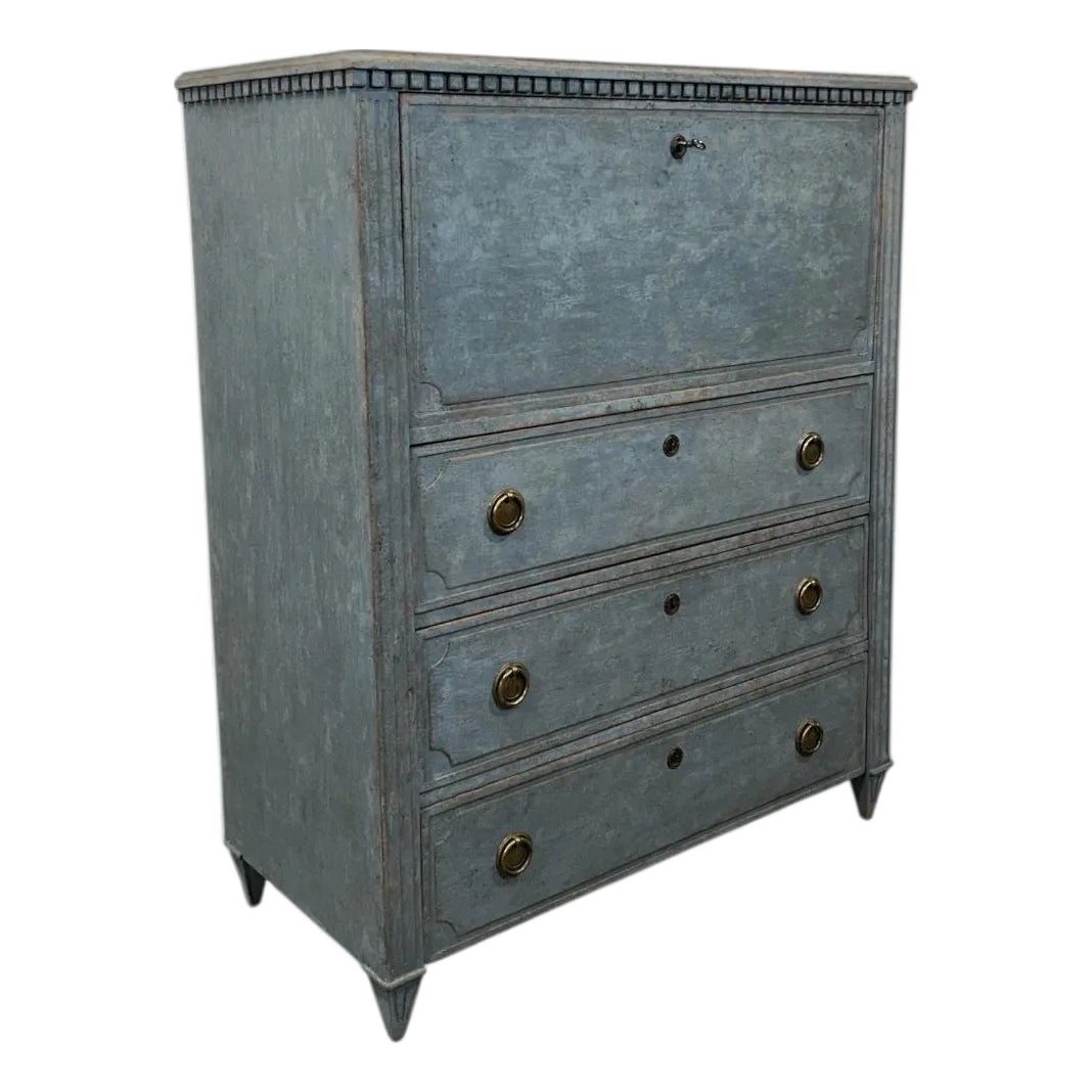 Mid 19th Century Gustavian Style Fall Front Desk or Bureau | Chairish