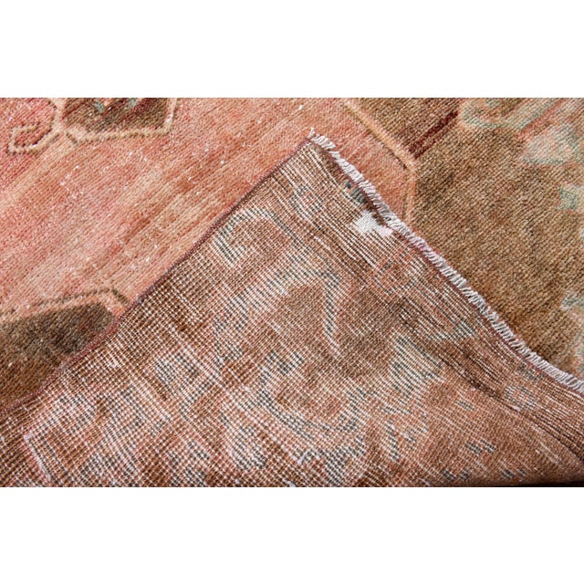 1970s Vintage Handmade Wool Cotton Pink Area Rug For Sale - Image 11 of 11