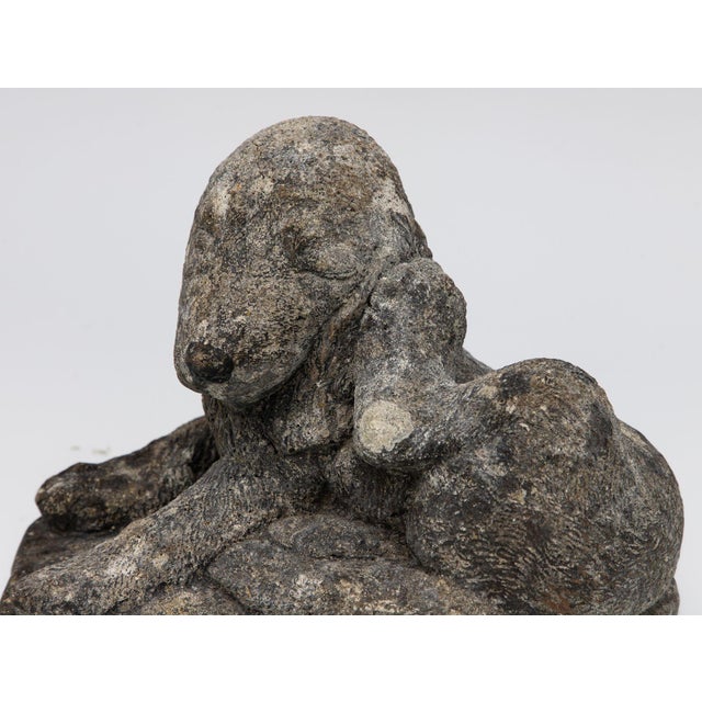 Gray Reconstituted Stone Dog Spaniel Garden Ornament, England 20th Century For Sale - Image 8 of 8
