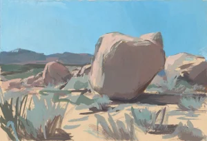Joshua Tree Landscape Painting, Art Print by Michelle Farro