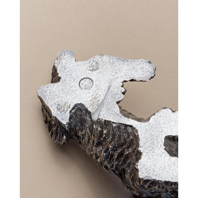 Metal Vintage Silver Glazed Metal Poodle Figurine, Italy, 1970s For Sale - Image 7 of 13