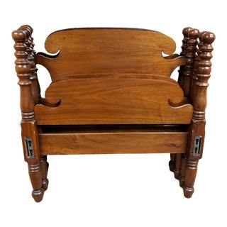 Vintage American Solid Cherry Cannon Ball Style Twin Beds - a Pair For Sale