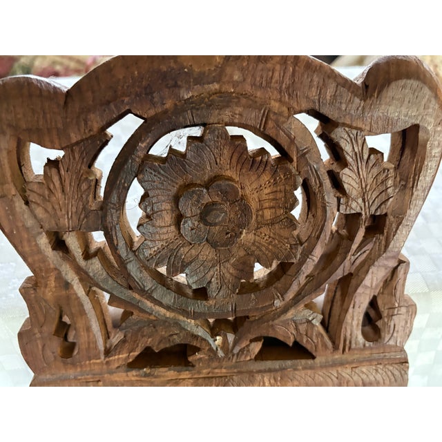 1950s Mid 20th C Hand Carved Book Stand For Sale - Image 5 of 15