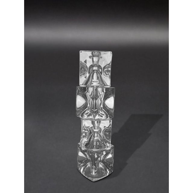 Glass Ice Cube Candleholders by Rudolf Junikl, Set of 4 For Sale - Image 8 of 8