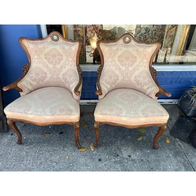 Pair of 1950s French Style Armchairs Made in Usa For Sale - Image 9 of 9