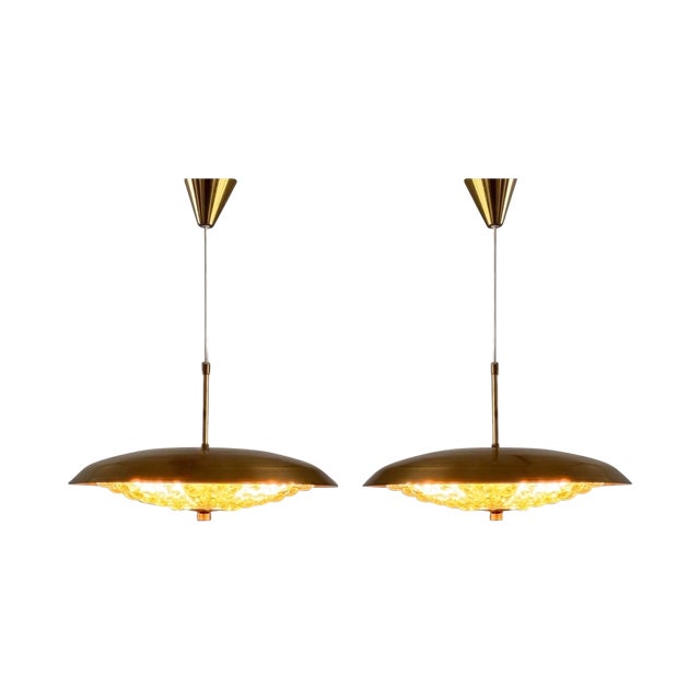 Pendant Lights attributed to Carl Fagerlund for Lyfa, Denmark, 1970s, Set of 2 For Sale