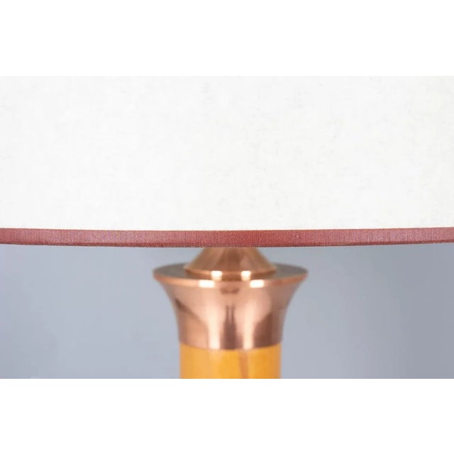1930s Art Deco Floor Lamp in Pearwood, Copper, and Bakelite, 1930s For Sale - Image 5 of 9