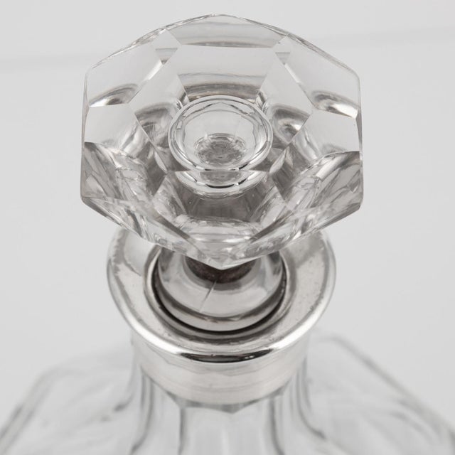 French Silver & Cut Glass Decanter For Sale - Image 5 of 14