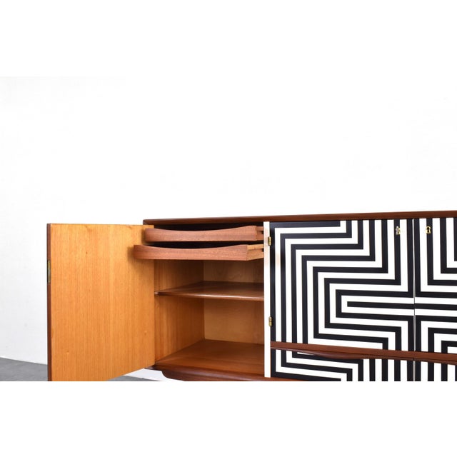 Mid-Century Modern Op-Art Hand-Painted Sideboard from Sven Andersen Møbelfabrik, 1960s For Sale - Image 12 of 18