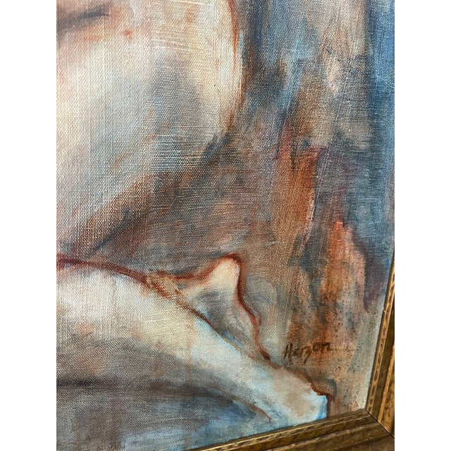 1970s 1970s Vintage Nude Painting on Canvas, Framed For Sale - Image 5 of 10