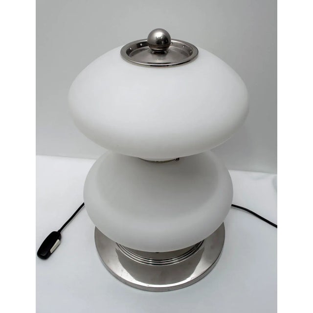 1960s Mid-Century Italian Steel & Murano Glass Table Lamp from Mazzega, 1960s For Sale - Image 5 of 11