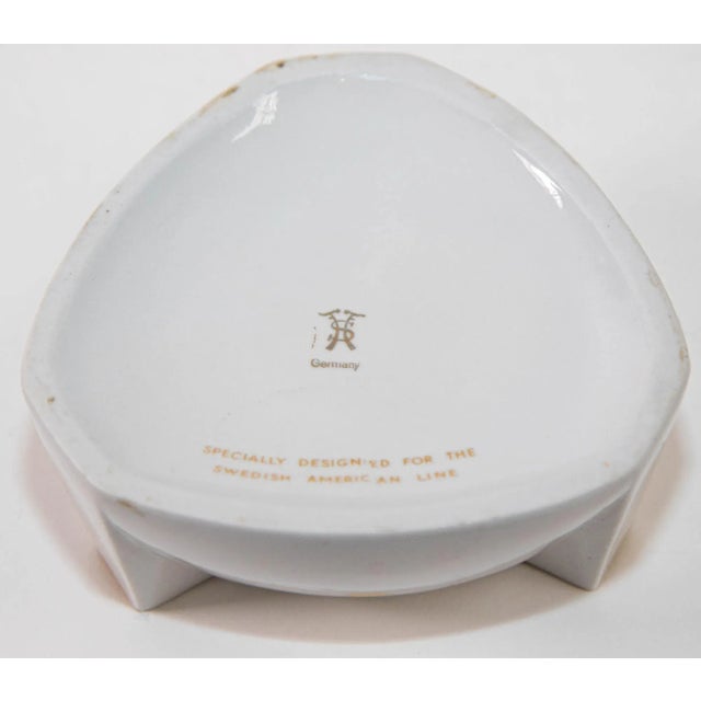 Vintage Art Deco Fasold & Stauch Iconic Swedish American Line Triangular Ashtray For Sale In Palm Springs - Image 6 of 8