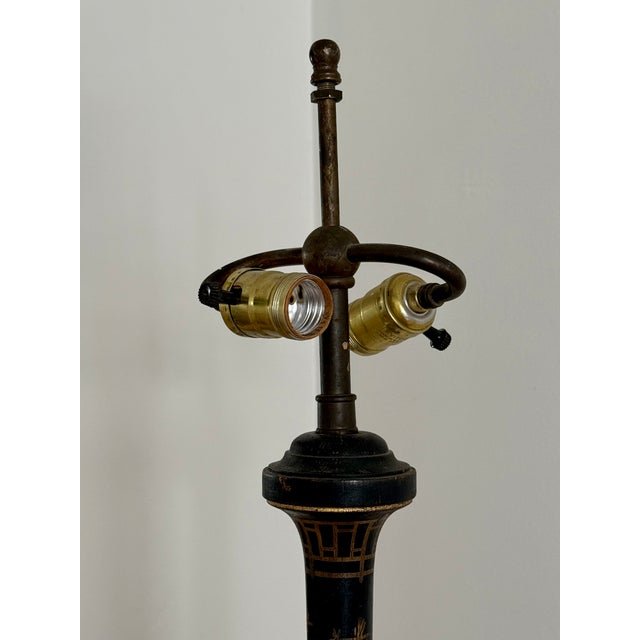 Antique Chinese Wooden Hand-Painted Floor Lamp For Sale - Image 14 of 18