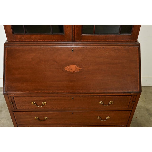 Wood English 19th Century Sheraton Mahogany Secretary For Sale - Image 7 of 12