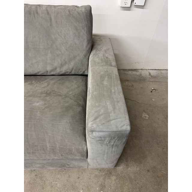 Greige Restoration Hardware Lugano Suede Modular Sofa For Sale - Image 8 of 12