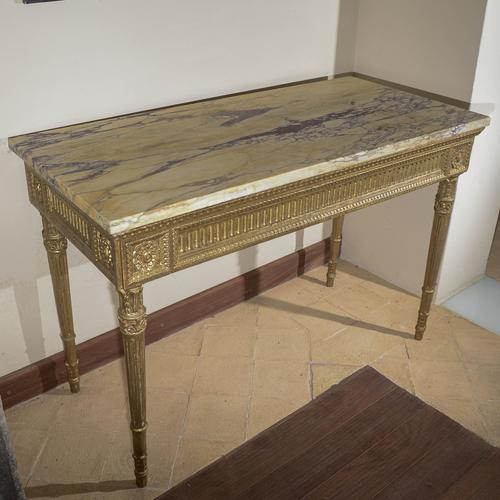 Console Table with Redone Marble Top For Sale - Image 6 of 7