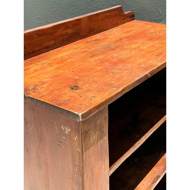 Vintage Rustic Handcrafted Wood Shelving Unit For Sale - Image 10 of 16