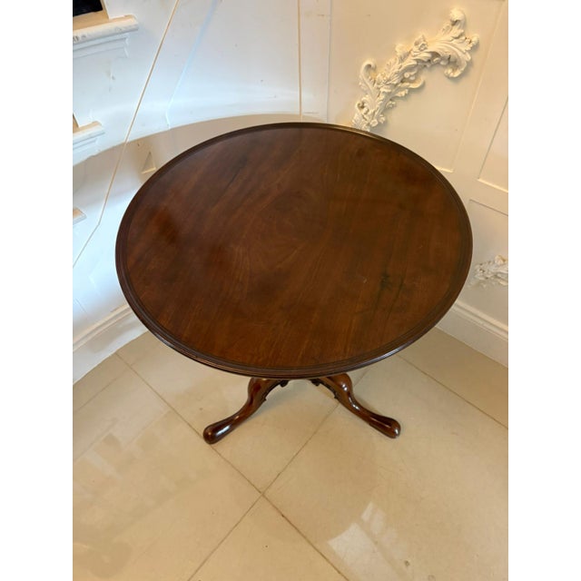 Antique English Georgian Mahogany Tripod Lamp Table, 1800s For Sale - Image 4 of 9