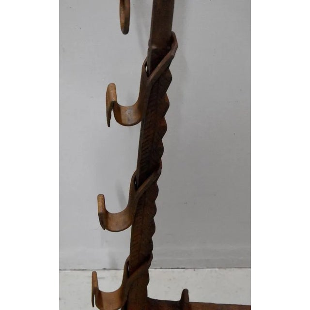 Antique Wrought Iron Andirons, Set of 2 For Sale - Image 3 of 4