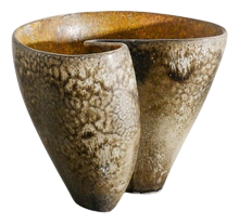 Mid-Century Swedish Free Form Stoneware Vase by Hans Hedberg, 1950s