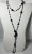 Art Deco 1920s Antique Opera Chain Necklace Black Lacquer Beads For Sale - Image 3 of 9