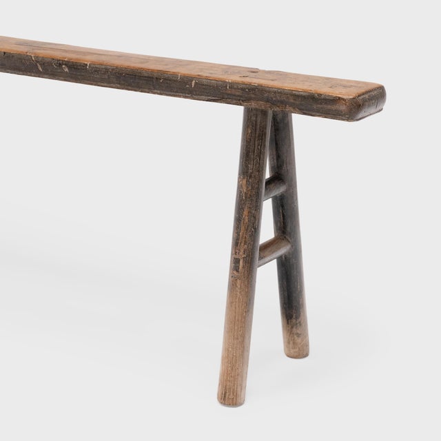 Mid 19th Century Chinese Narrow Splayed Leg Bench, C. 1850 For Sale - Image 5 of 6